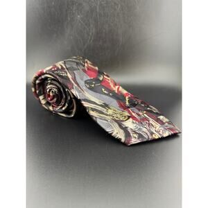 Vintage Cocktail Colors Abstract Pattern Silk Necktie